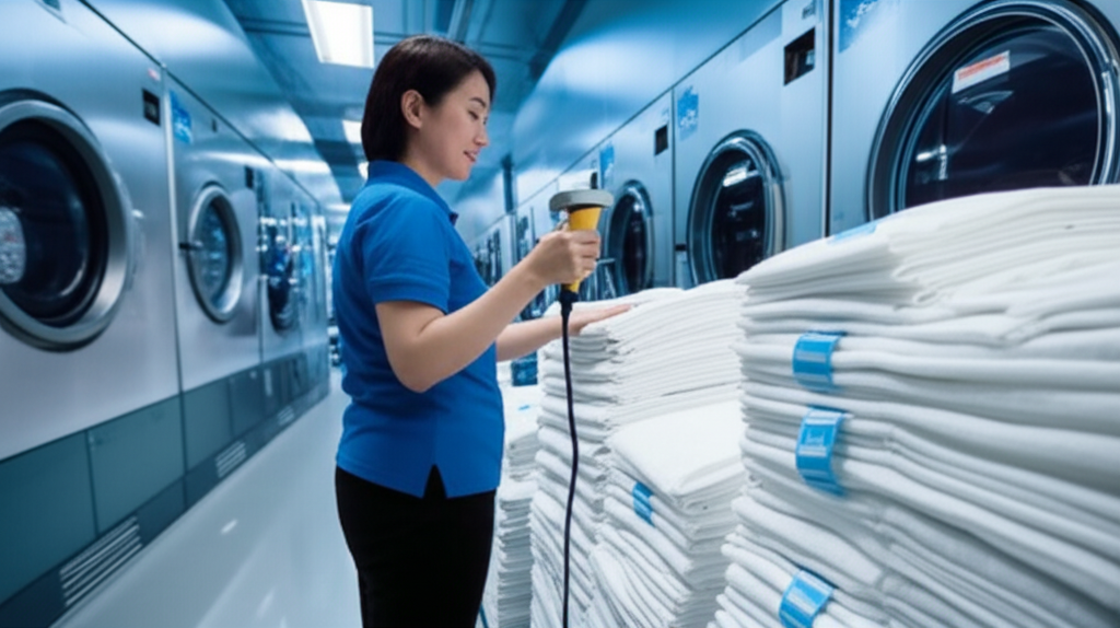 RFID Solutions for Laundry - Modern laundry facility with RFID tracking technology